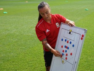 Natasha Harding at FAW Trust UEFA B coaching course at Newport, South Wales